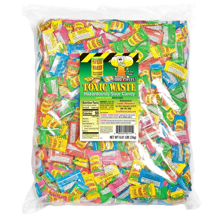 Toxic Waste Bulk Assorted Sour Candy Bag (1000ct)