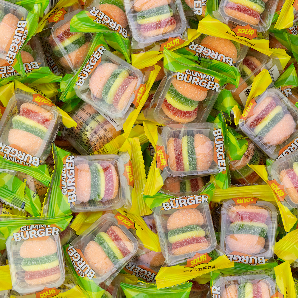 Sour Gummy Burgers Bulk Bag (100pcs)