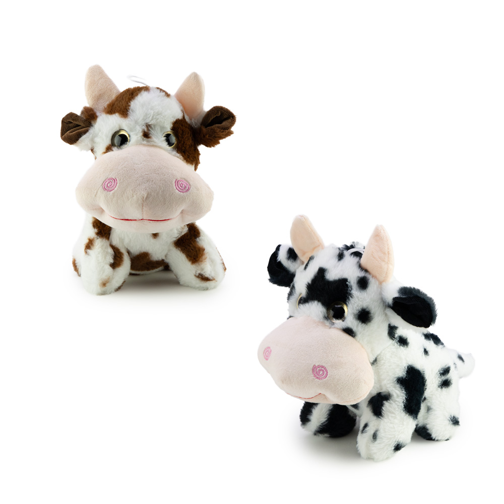 Sitting Cow Plush 8in Asst