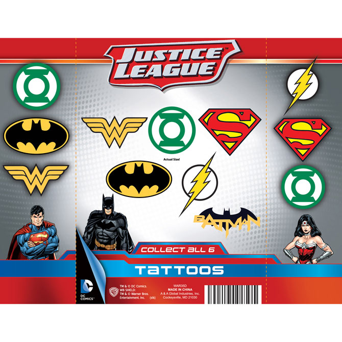 DC Comics™ Logo Tattoos Display Card