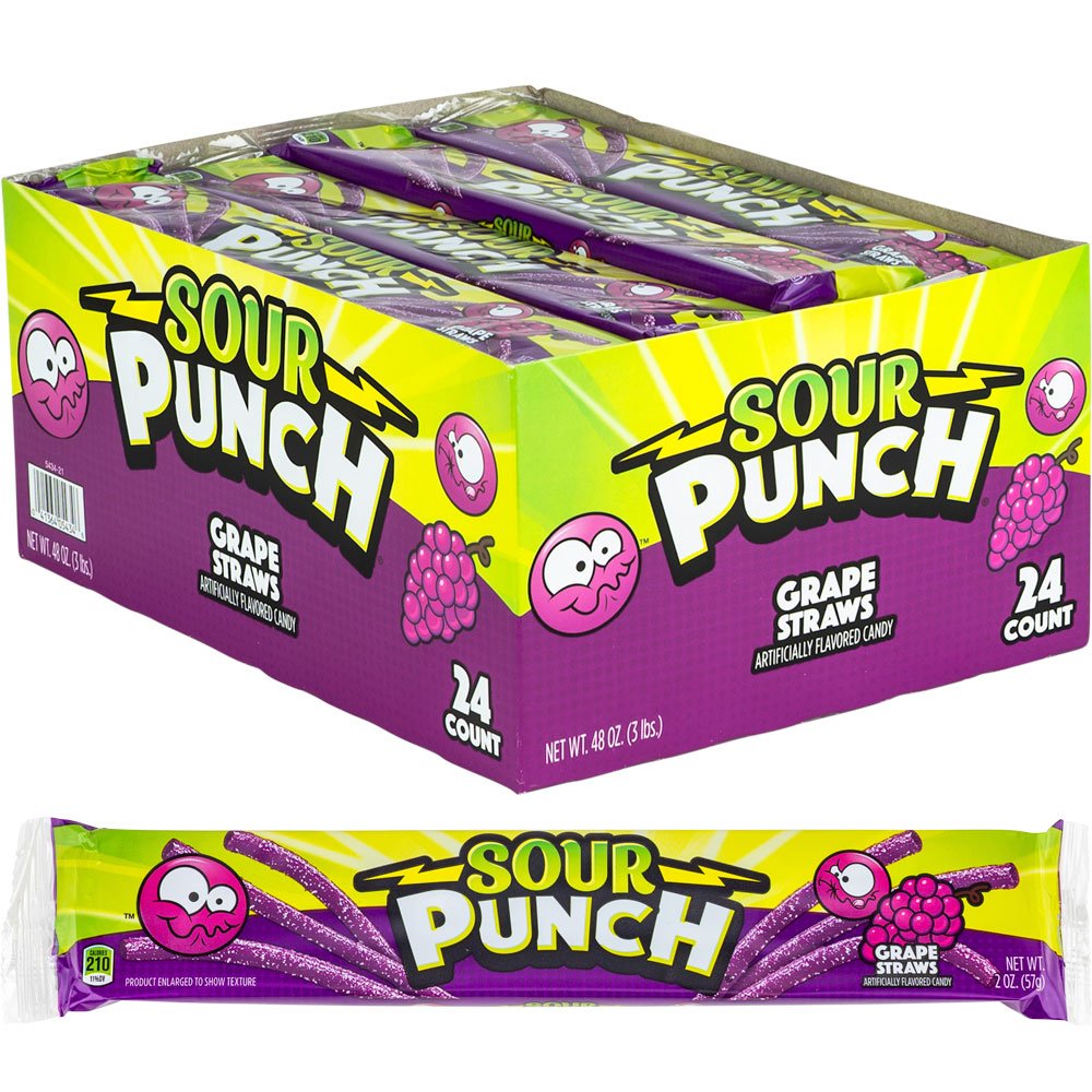 Sour Punch® Grape Straws (24pcs)