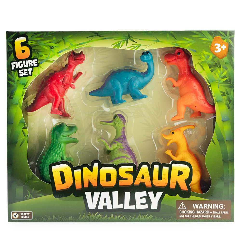 Cartoon Dinosaurs Set Asst 6pc