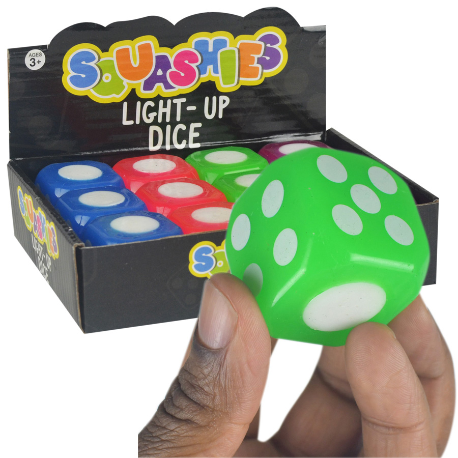 Light-Up Flashing Dice 1.25in Asst (12pcs)