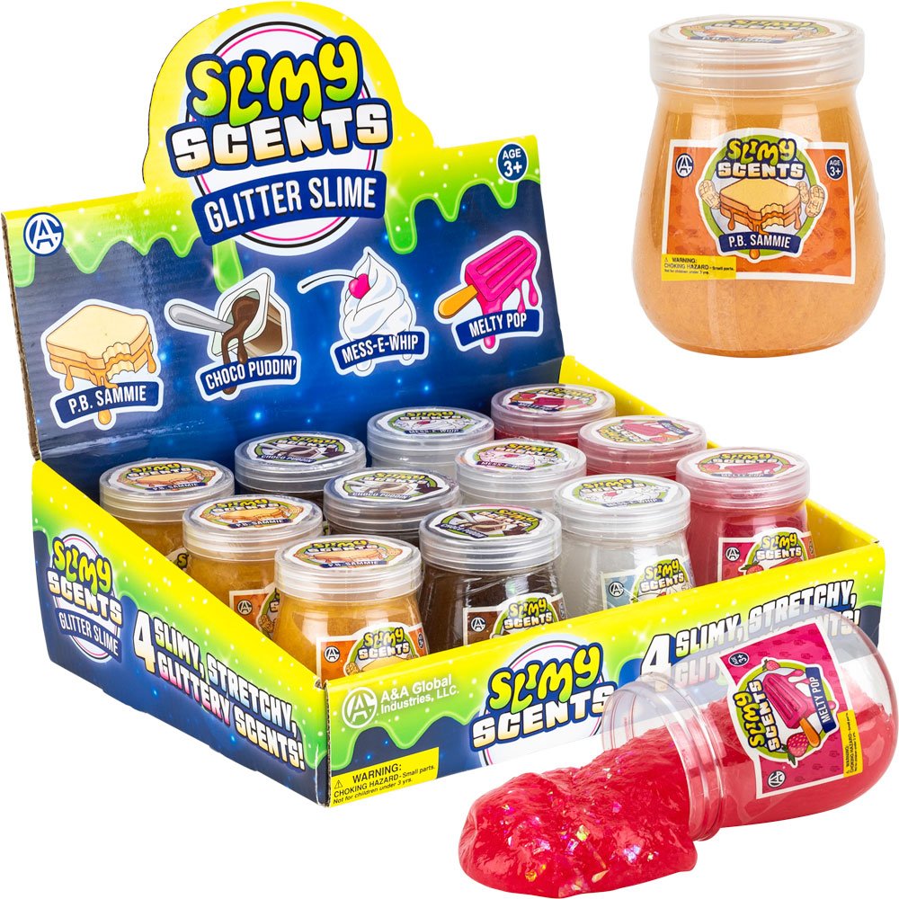 Slimy Scented Glitter Slime 4in (12pcs)