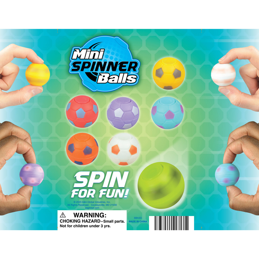 Soccer Spinner Balls Display Card