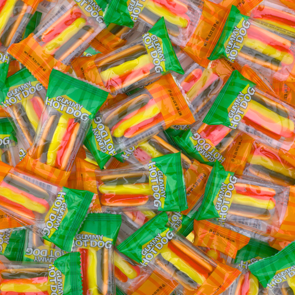 Gummy Hotdogs Bulk Bag (100pcs)