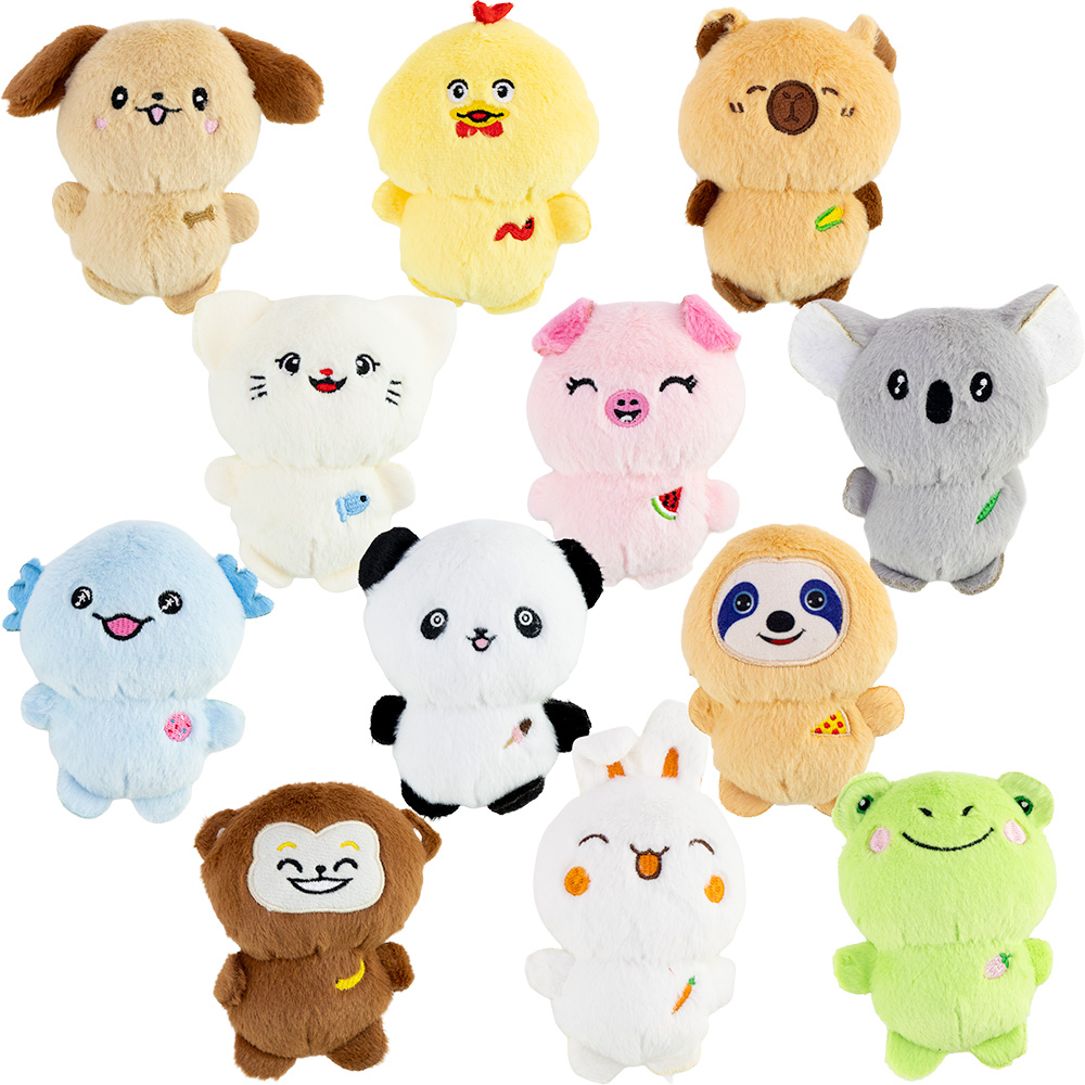 Mini Standing Animal Plush 4in Asst (12pcs)