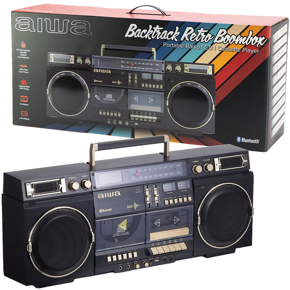 AIWA Backtrack Bluetooth Retro Boombox