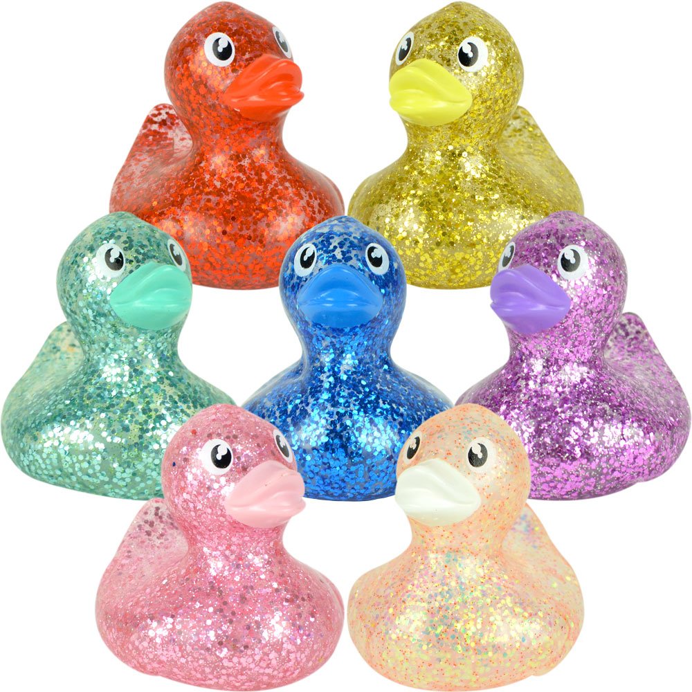 Rubber Glitter Ducks 2in (50pcs)