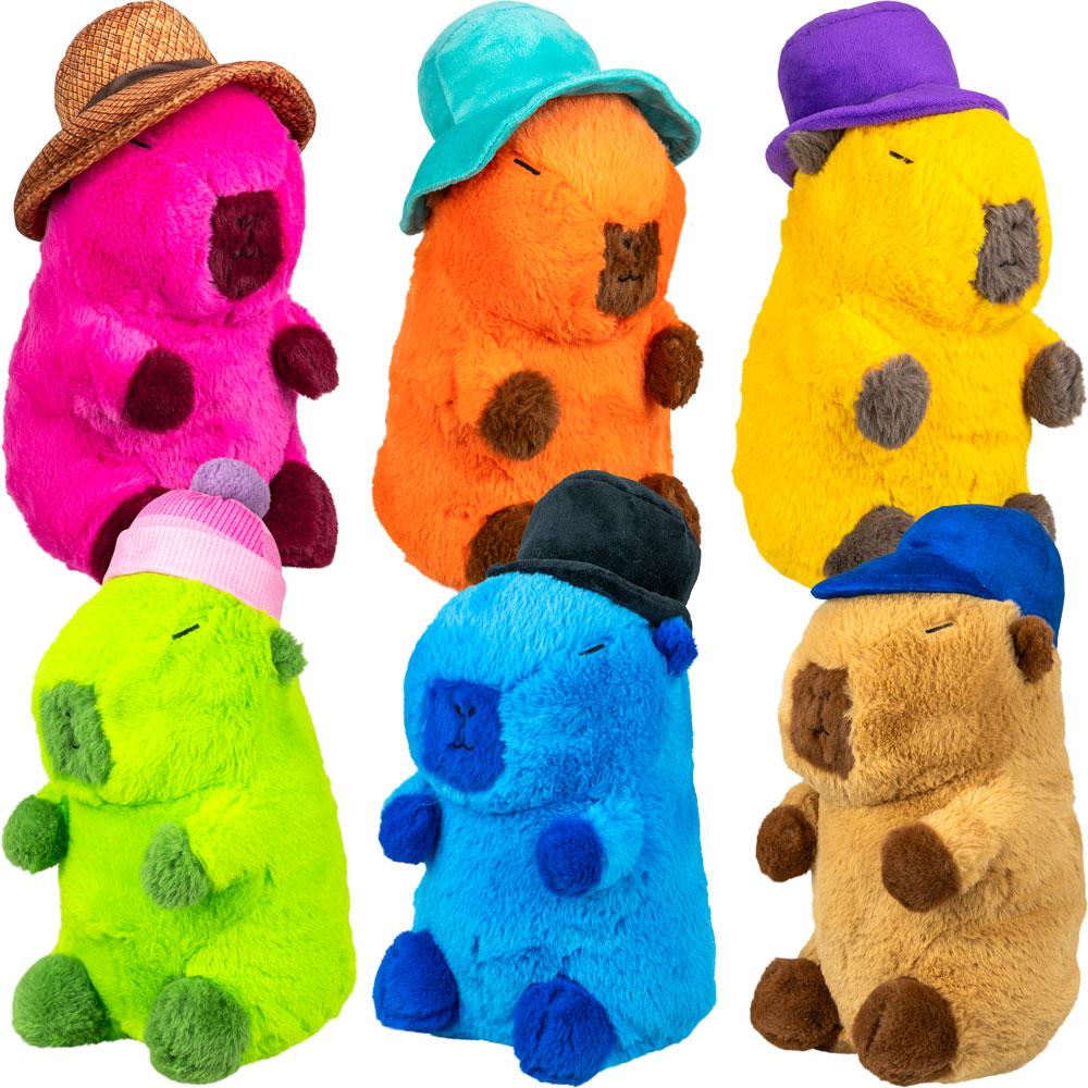 Jumbo Capybara 14in Plush w/Hats (12pcs)