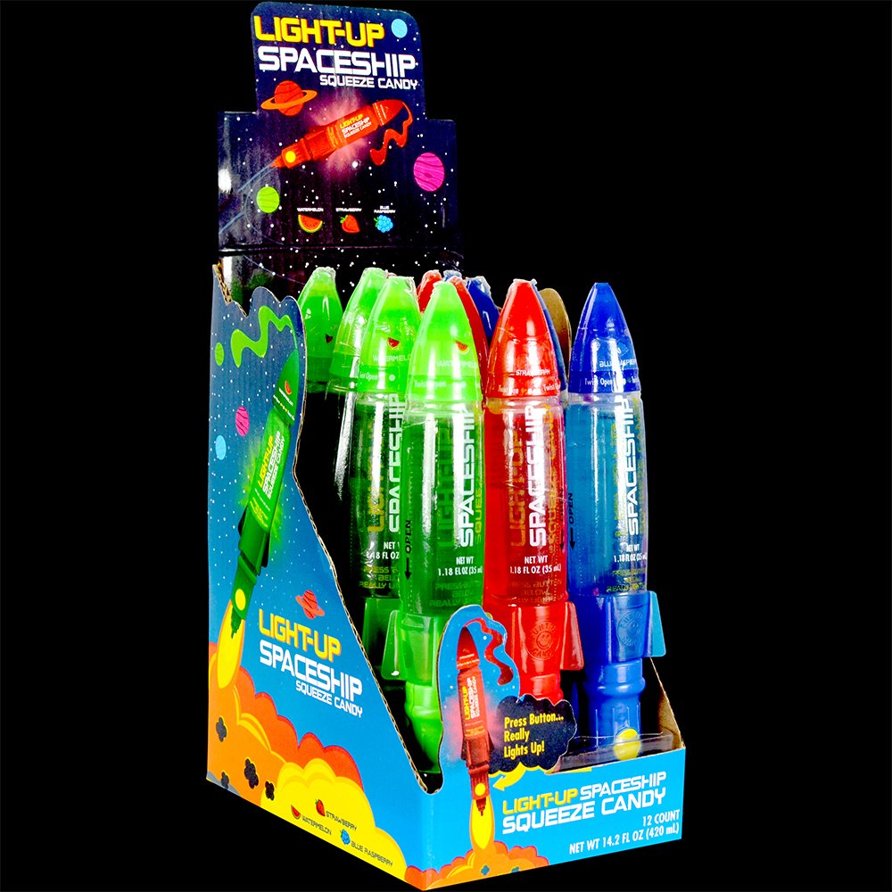 Light-Up Spaceship Squeeze Candy Display Box (12pcs)