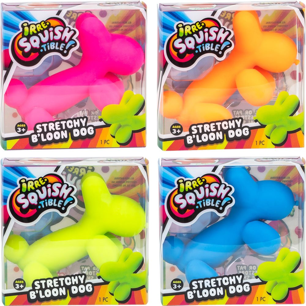 Squishy Stretchy Balloon Dog 4in Asst (24pcs)