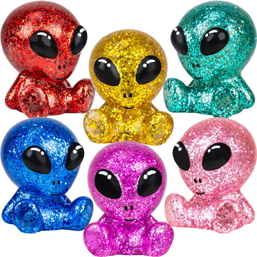 Glitter Sitting Aliens 2.5in (50pcs)