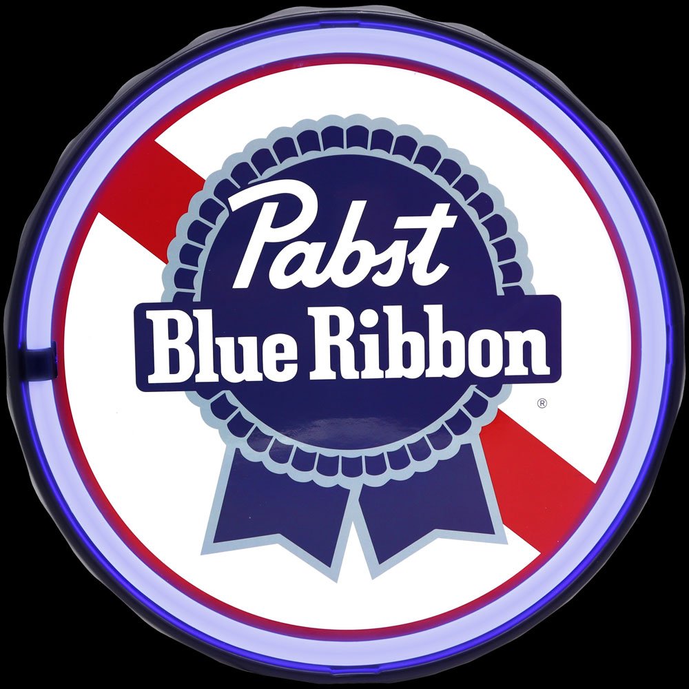 LED Sign Round Neon Rope Pabst Blue Ribbon Sign 12in