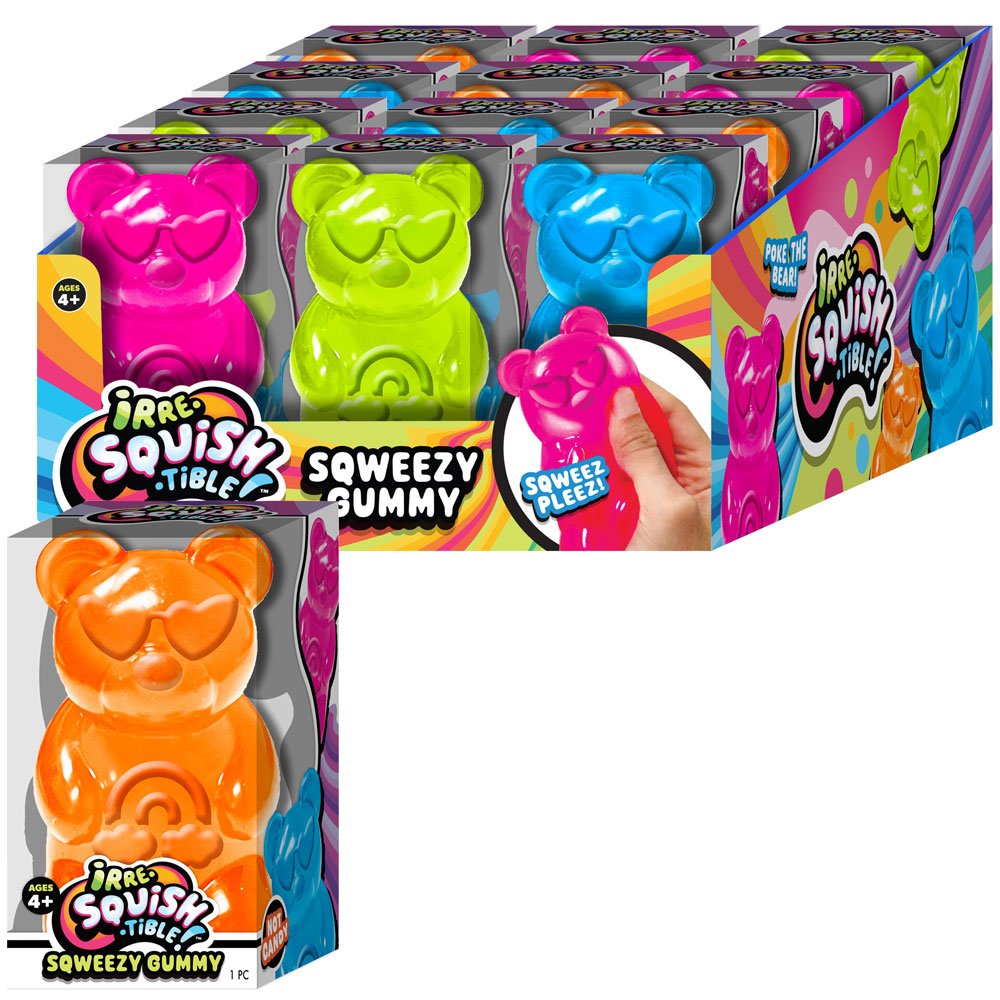 Sqweezy Gummy Bear 3.75in Asst (12pcs)