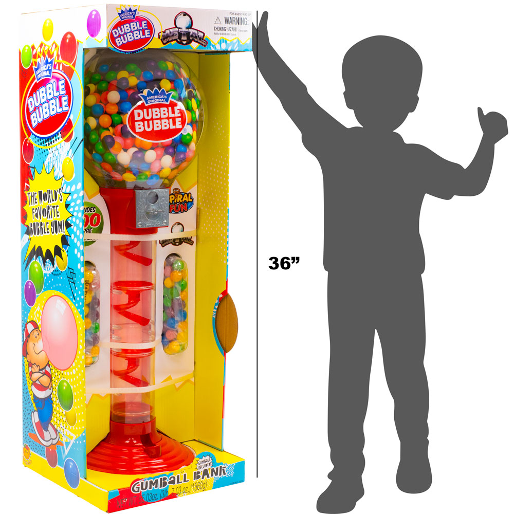 Dubble Bubble® 36in Metal Gumball Machine w/200pcs Gumballs (1ct)
