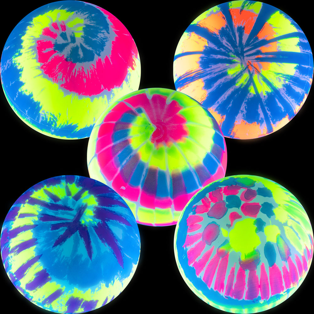 Inflatable 6in Neon Tie-Dye Ball Assortment (100pcs)