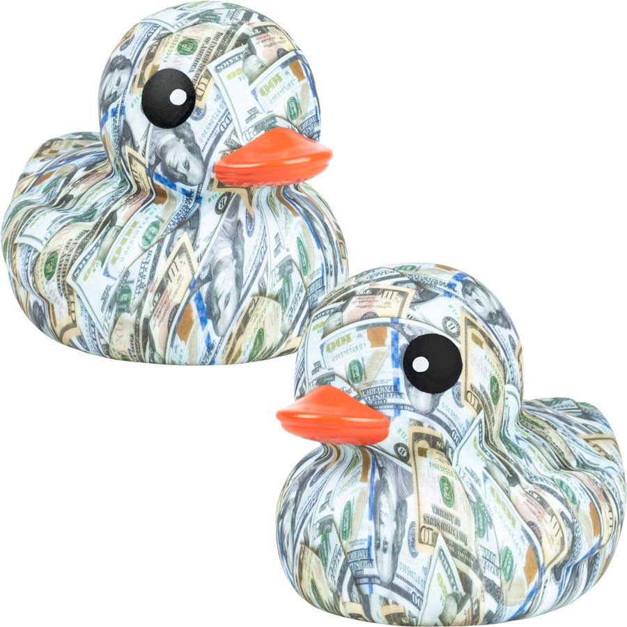 Rubber Deluxe Money Ducks 6in (12pcs)
