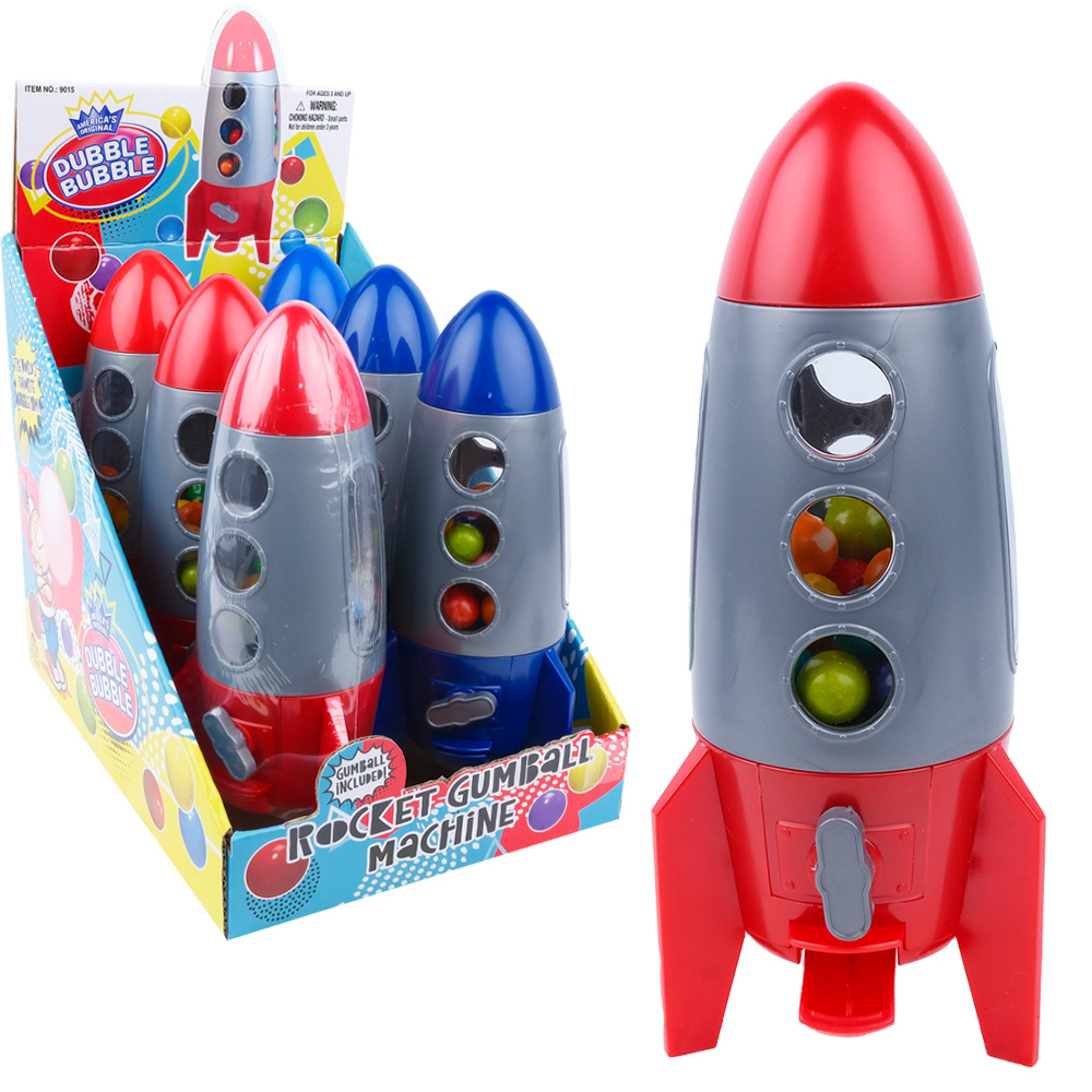 Dubble Bubble® 8.5in Rocket Gumball Machine w/Gumballs Display Box (6ct)