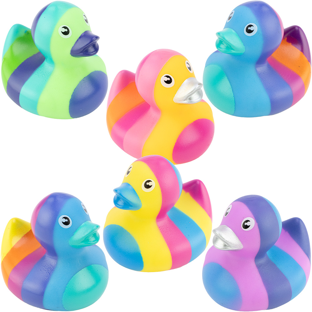 Rubber Rainbow Ducks - 2in (50pcs)