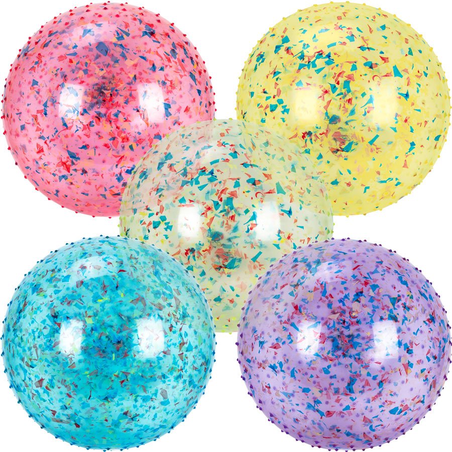 18in Inflatable Assorted Confetti Knobby Balls (50pcs)
