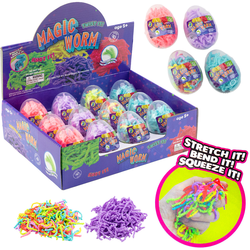 Magic Worms in Egg Asst Colors (12pcs)