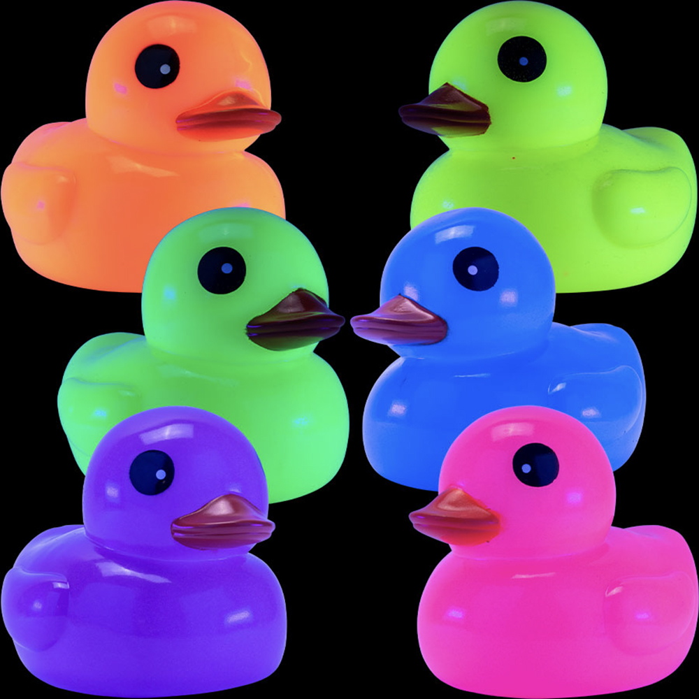 Rubber Fluorescent Ducks 6in (12pcs)