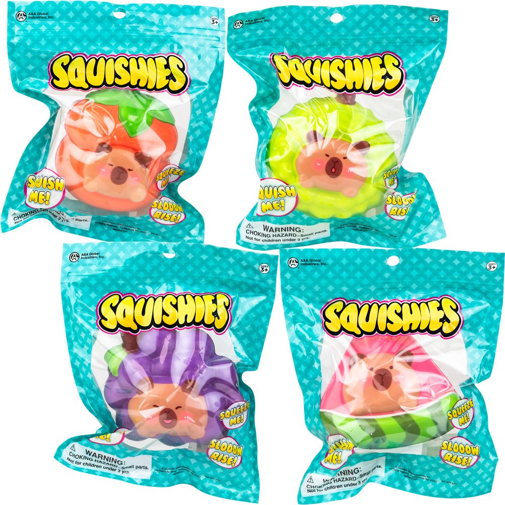 Squishy Bagged Capybara in Fruit 4in Asst (12pcs)