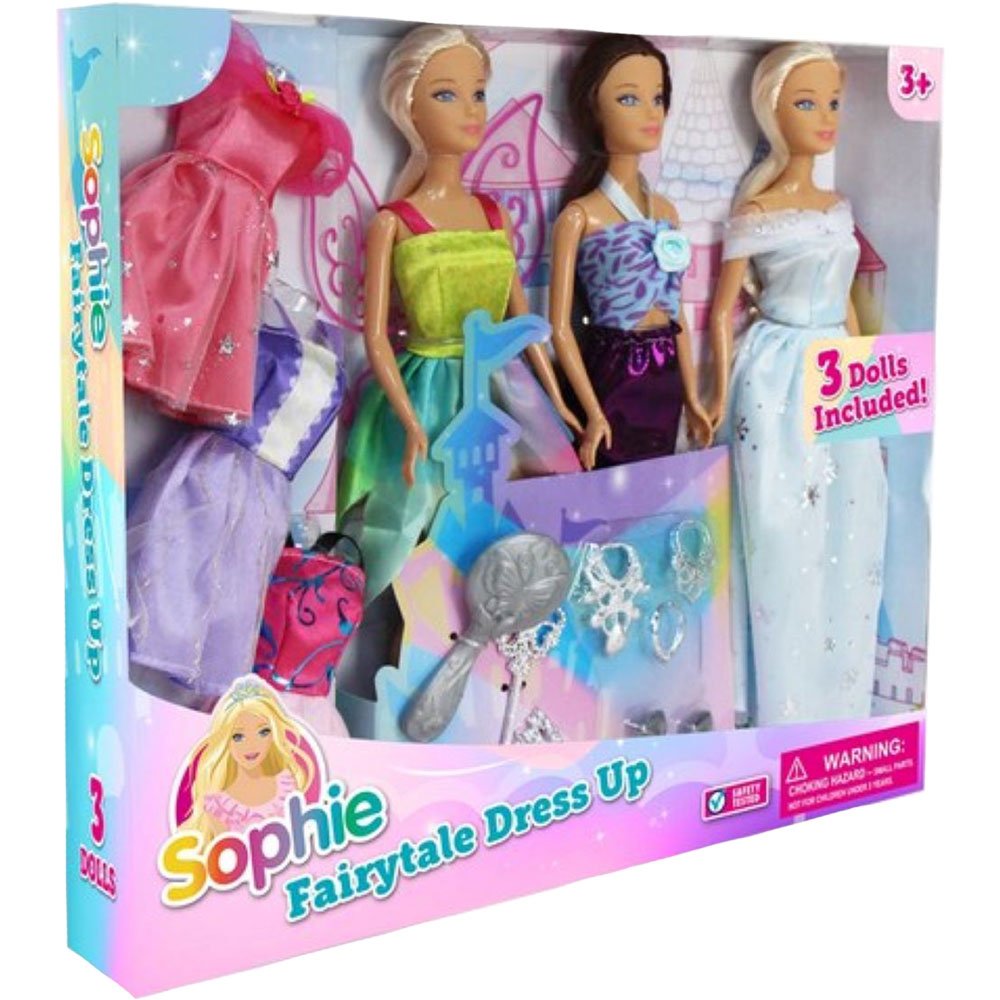 Sophie Fairytale Dress Up Dolls 3pk