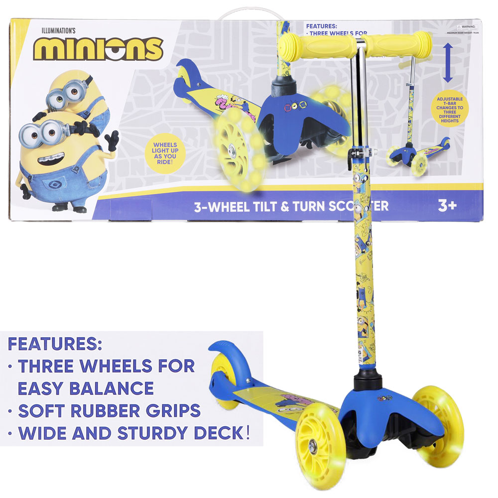Minions 3-Wheel Tilt & Turn Light Up Scooter
