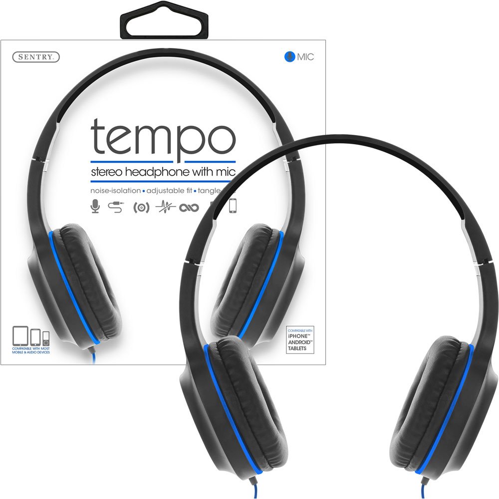 Tempo Stereo Headphones-Blue