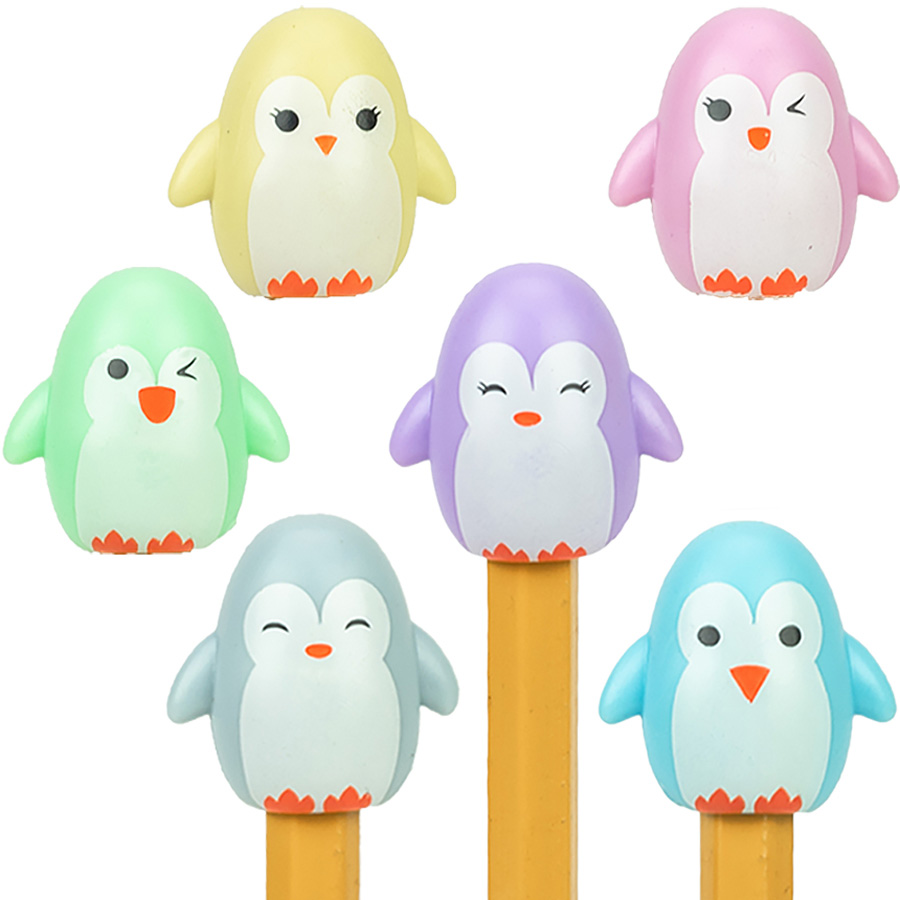 Penguin Squishies Pencil Toppers in 2in Capsules (250pcs)