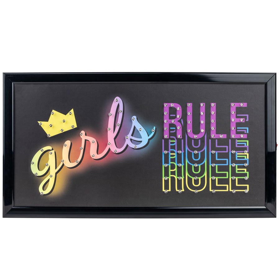 LED Sign: Girls Rule 10in x 19in