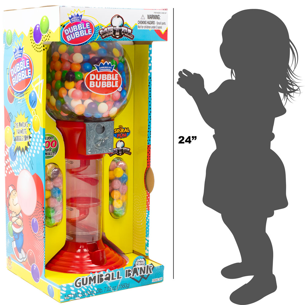 Dubble Bubble® 24in Metal Gumball Machine w/200pcs Gumballs (1ct)