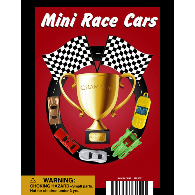Mini Race Cars Display Card