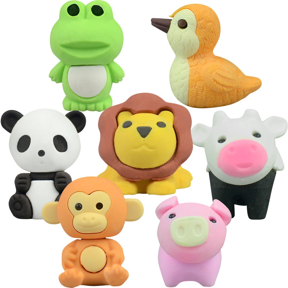 Animal Erasers in 1.1in Capsules (250pcs)