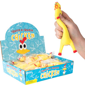 NV2412-Squeeze & Stretch Funky Chicken 7in 12pcs