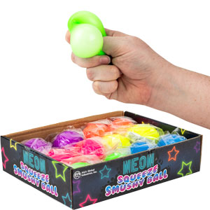 NV2425-Neon Squeeze Smooshy Ball 2.15in Display Box 12 pcs
