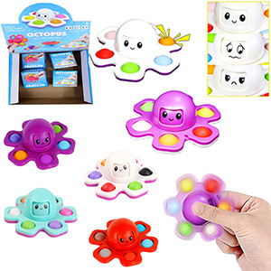 NV2410-Octopus 3 Function 4in Spin Toy Display Box 24pcs